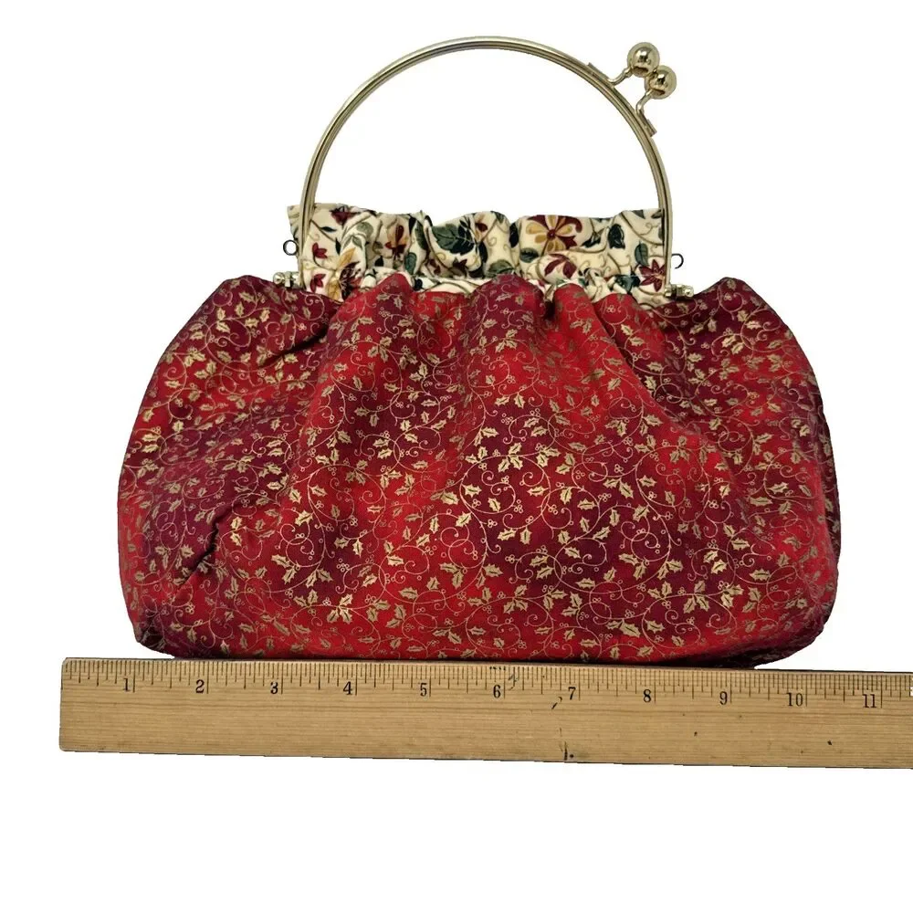 Handmade Brass Handle Bermuda Bag Extra Cover Reversible Florals Cottage Preppy